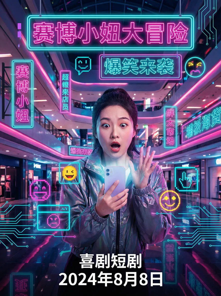 菠萝视频高清1080P在线观看 搞笑喜剧短剧 - 赛博小妞大冒险海报